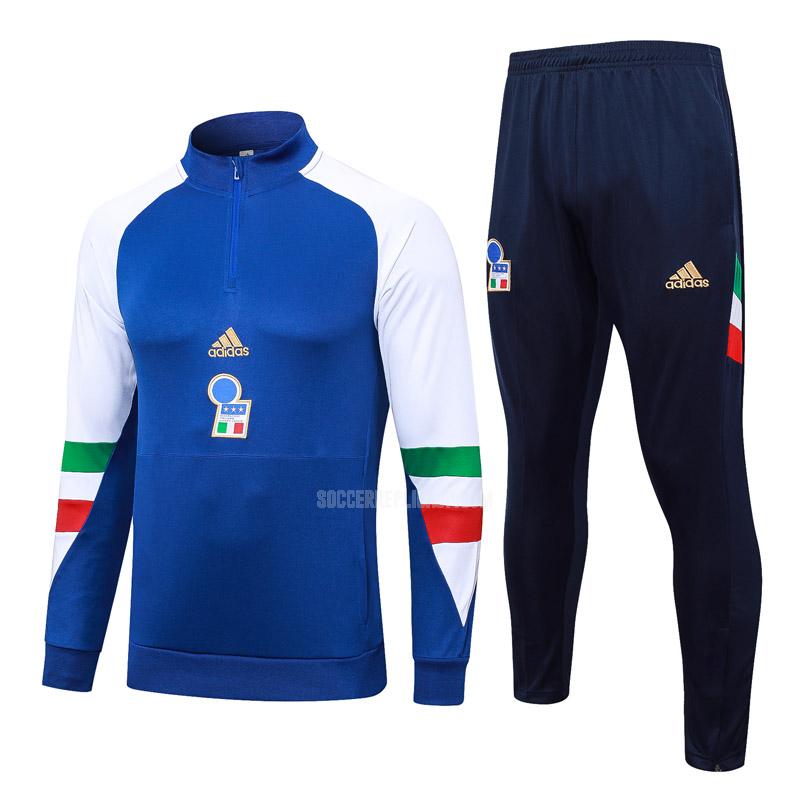 2023-24 adidas イタリア 23831a1 青い 白い サッカー スウェットシャツ